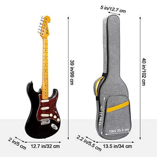 HOHIYO Electric Guitar Bag 39 40inch Electric Guitar Gig Bag 7MM Thick Padded Guitar Case Waterproof Neck Protector Pillow Pad Electric Guitar Bag Soft Guitar Case Gray - Image 3