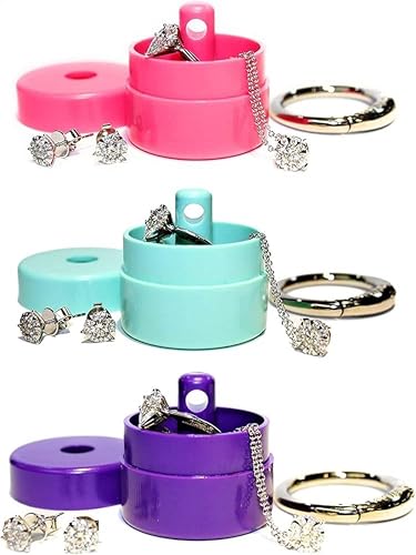 Lion Latch Travel Jewelry Box Case Ring Holder on Shark Tank - Ring Holder for Women Girls with Keychain Small Jewelry Organizer Boxes Portable Ring Keeper Key Chain Jewelry Storage Case