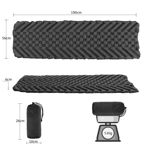 Sundom Isomatte Camping Outdoor Ultraleicht Camping Isomatte Aufblasbare, wasserdichte Faltbar Luftmatratze, Kleines Packmass Campingmatte Schlafmatten für Camping Wandern Sport Reisen Backpacking