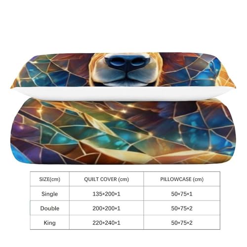Linge de lit animaux imprimé 3D avec housse de couette ours 135x200cm