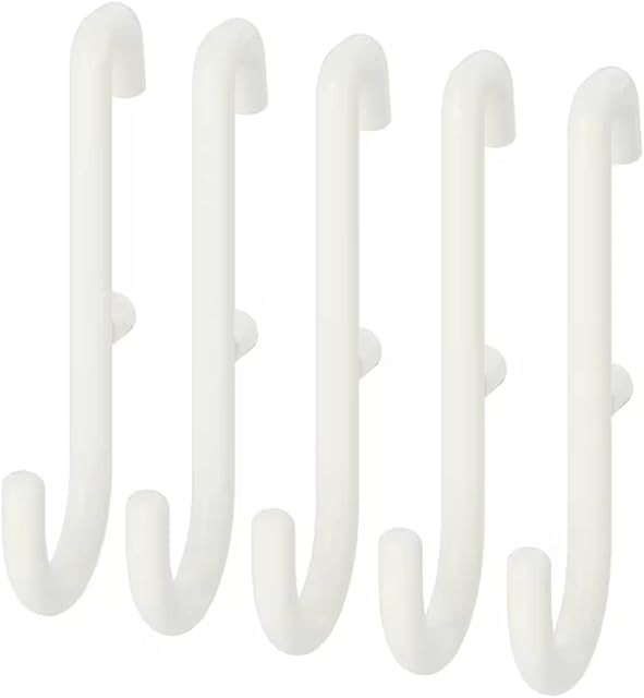 Ikea SKADIS Hooks for Pegboard, White, 2.5x6 Centimetres, 203.208.02 - Pack of 5
