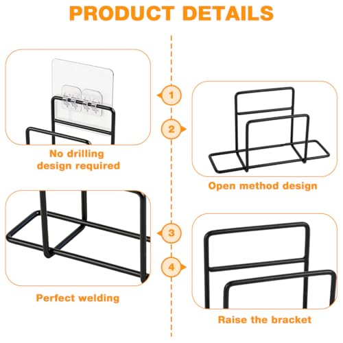 Image of HASTHIP Wall WiFi Router Mount Bracket - Wall Stand Without Drilling Steel Tv Setup Box Stand Wall Mount Space Saving Organizer Stand for Modem, Router & Set-Top Box, 16x5x7.5cm