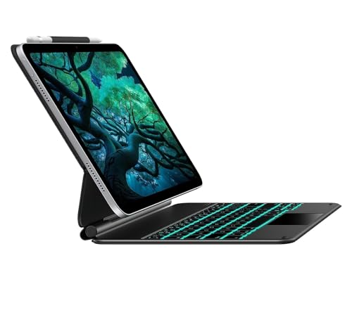 typecase Edge Magic Style Keyboard for iPad 10th Generation (10.9 Inch), Magnetic Keyboard case, Multi-Touch Trackpad, Exclusive 10-Colors Backlits, Short Cut Keys, Pencil Holder Clasp (Black)