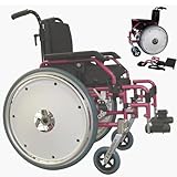 U-Go Sprite Kids Folding Self Propelled Wheelchair, Lightweight Foldable Childrens Wheelchair, Travel Paediatric Child Wheel Chair, Small Chair for Kids, Seat Width 14' (Pink)