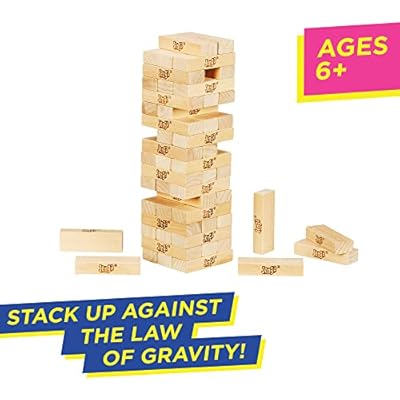 Hasbro Gaming Jenga Game | The Original Wood Block Game with Genuine Hardwood Blocks | Stacking Tower | Ages 6+ | 1 or More Players | Party Games for Kids | Family Games