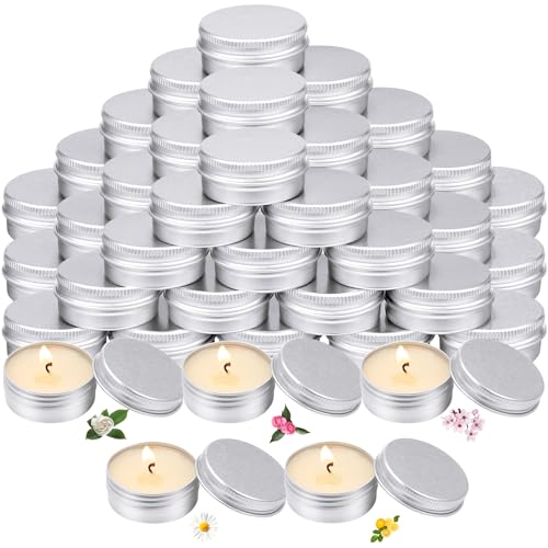 MTLEE 50 Pcs 1 Oz Wedding Elegant Floral Scented Tin Candles Gift, 5 Scent by MTLEE - Used condition - US$31.45