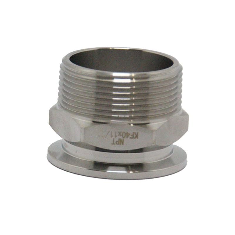 Image of SS304 KF40 NPT Male Adaptor thread 1.5 inch NW40 KF Male coupling ISO-KF40 X NPT 1.5 inch