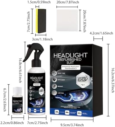 Headlight Restoration Kit, Removes Oxidation, Yellowing, and Fogging, Long-Lasting Protective Coating, Restores Clarity for all Car Types (1 Pcs) — view 6