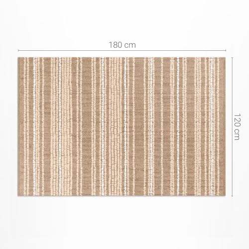 Tapis en vinyle 120x180 cm rectangle beige pour salon - 3