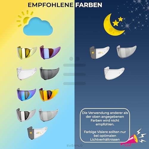 Everalo Kompatibel mit Shoei Nxr 2 Visier - Z8 - X15 - xSPR Pro - Cwr f2 - Cwr f2pn - Helmvisier Pinlock Ready Anti-Kratzer und Anti-Beschlag (Blau)