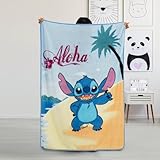 Cartoon Stitch Supey Soft and Warm Blanket Specially Designed for Children. It Measures 55 inches by 40 inches. It is Suitable for Placing on Sofas and Chairs, and can be Used in The Living Room.