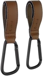 Jané Ganchos Multifunción Universal, Pack 2 Unidades, para Manillar Carrito, Silla de Paseo, Cochecito, para Colgar Bolsas Compra, Mochila, etc, hasta 5 kg., Marrón
