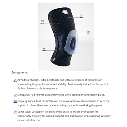 Bauerfeind Sports Knee Support, Dirk Nowitzki, Navy, S #TOP4