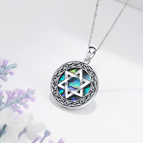 Yfn Jewish Star Of David Necklace Sterling Silver Celtic Star Of David Pendant Necklace Judeo Christian Religious Jewelry For Women Men #TOP2