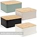 ZICOTO Beautiful Bread Box With Wooden Lid For Your Kitchen Countertop - Spacious Container Perfectly Stores Your Homemade Bread, English Muffins & Bagels - Quality Cutting Board Lid Keeps Loaf Fresh
