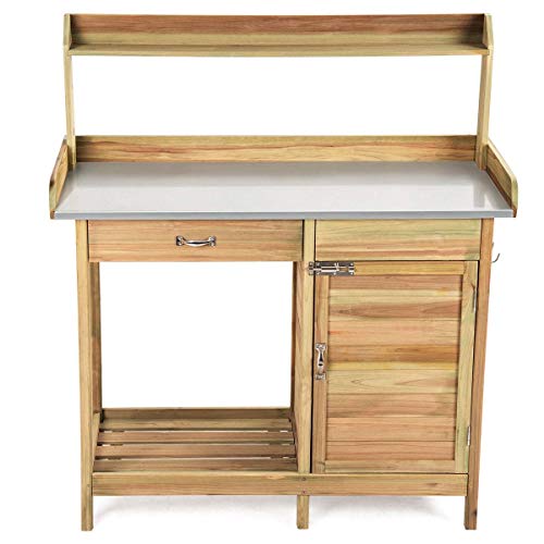 Outdoor-Garden-Wooden-Work-Station-Potting-Bench Outdoor Garden Wooden Work Station Potting Bench