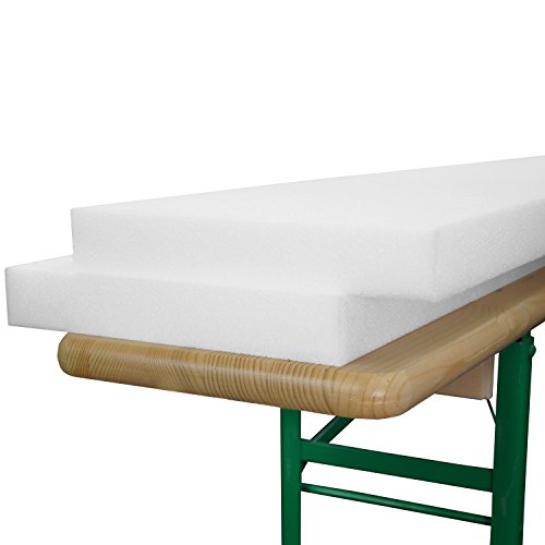 Beautissu Lot de 2 mousses de Rembourrage pour bancs et Housse de bancs - 25-220cm - 4cm d'épaisseur