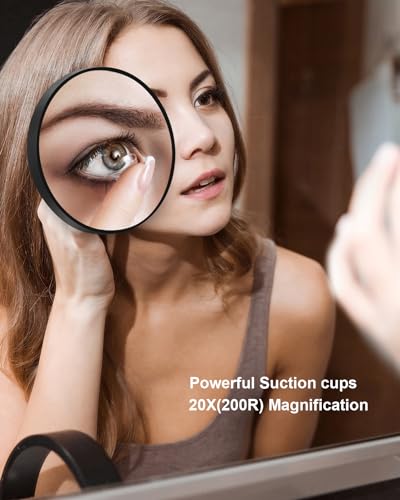 OMIRO-Magnifying-Mirror-Travel-Size-Suction-Magnifier-Mirror-for-Makeup-Bathroom-Shaving-88cm-Blackwith-Tweezer
