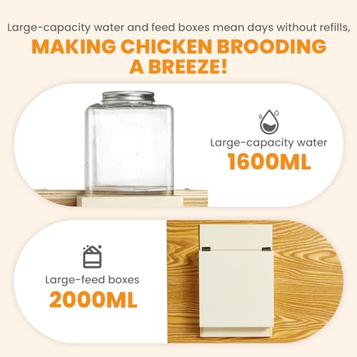 Proshine Chocadeira para pintinhos, chocadeira de frango com sistema de alimentação e irrigação, des