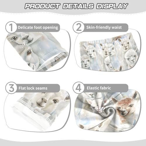 Watercolor Alpaca 1 Girls Leggings Athletic Pants Tights Stretch Bottom3