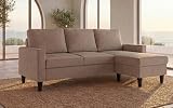 BUDWING Fox Sofá de Salón 3 Plazas - Chaise Longue Esquinero Reversible Izquierda o Derecha – Tapizado en Tela – Taupe