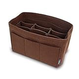 Pelikus Medium Felt Purse Organizer Insert / Multi-Pocket Handbag Shaper (Chocolate)