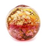 ケラマ サンセット オレンジ ホタルガラス ビーズ 粒売り 12mm 光る 夜光 バラ売り とんぼ玉 パーツ 沖縄 お土産 慶良間諸島 1粒