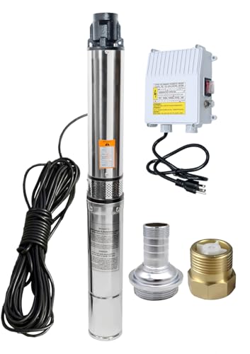 Deep Well Submersible Pump with Control Box, 1HP 110V Deep