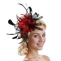 Fascinator Élégant Femme Mariage – Chapeau Bibi Avec Voile Filet, Plumes Et Clip, Parfait Pour Cocktail, Église & Tea Party