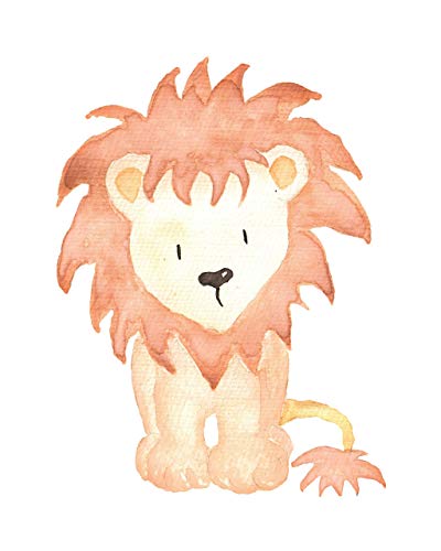 Colorful Baby Lion, Elephant, Giraffe, Zebra Prints, 4 (8X10) Unframed Photos, Wall Art Decor Under 20 For Home Office Studio School Nursery Babies Student Teacher Earth Nature Safari Animals Fan #TOP2