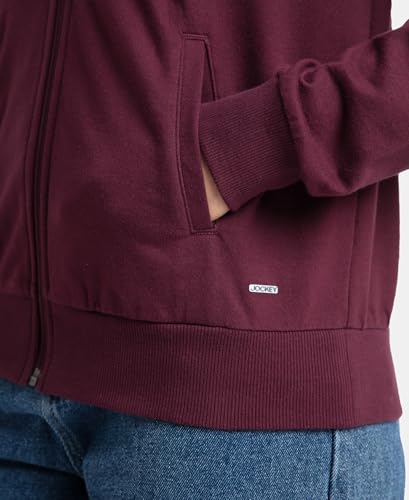 Image of Jockey A111 Women Super Combed Cotton French Terry Drop Shoulder Styled Jacket with Ribbed Cuff and Hem