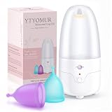 YTYOMUR Menstruationstassen-Dampfsterilisator mit 2 wiederverwendbaren Menstruationstassen, Periodentassen-Reiniger-Waschset