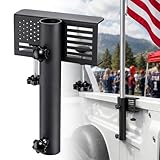 Truck Flag Pole Mount Kit – No Drill Truck Bed Flag Pole Mount, Clamp-On Truck Flagpole Holder, Heavy Duty Flag Mount With Anti-Rust Steel, Fits Up To 1'-1.3' Poles For Most Pickups – 1 Pack (Black)