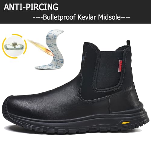 Image of Nutropa Welding Work Boots for Men Composite Toe Safety Boots Non Slip Steel Toe Work Shoes Lightweight Construction Welder Boots