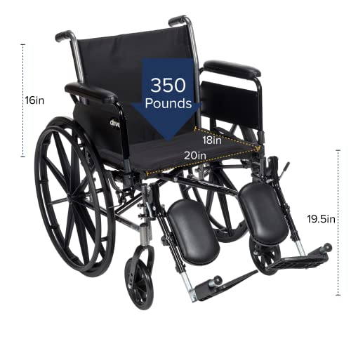 Drive Medical K320Dfa-Elr Cruiser Iii Lightweight Folding Wheelchair With Flip Back Detachable Full Arms And Elevating Legrest, 1.6 Foot (Pack Of 1) #TOP1