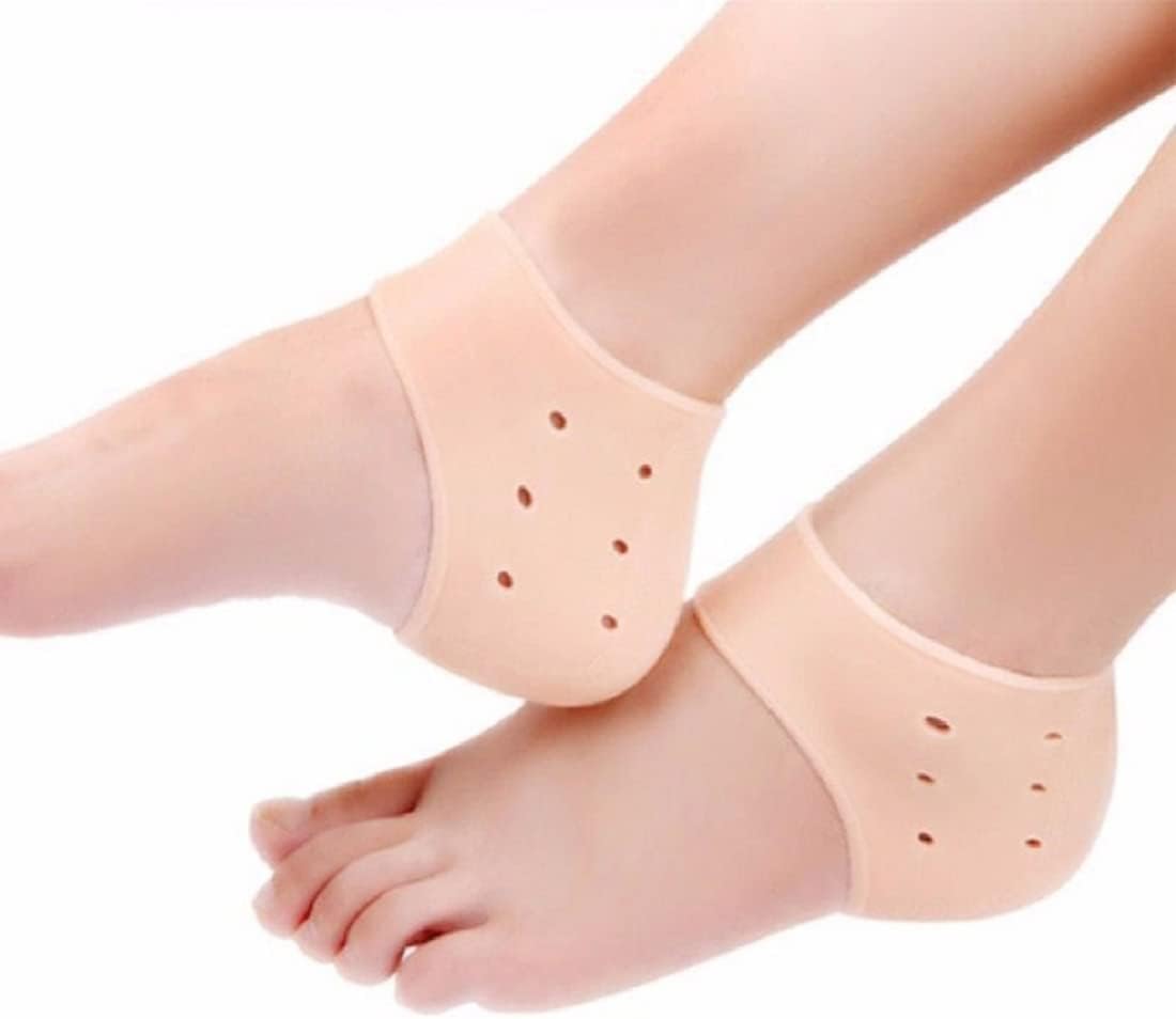 Maharsh 3 Pair Silicon Moisturizing Heel Fore foot & foot Swelling Pain Relief Foot Support to Eliminate cracks (Heel)