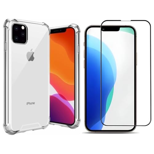 Kit Capa Capinha Transparente e Película De Vidro 3D Para iPhone 11