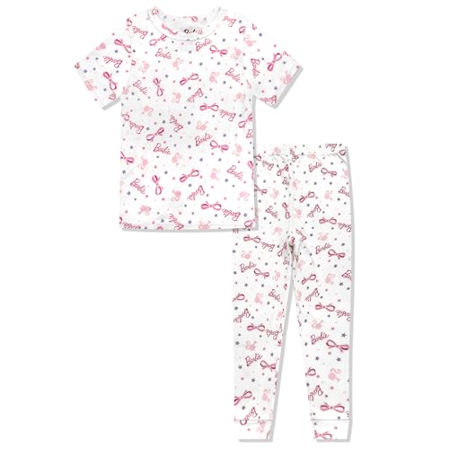 Komar Kids Toddler & Infant Girls 2 Piece Pajama Set - Barbie Ms Rachel Peppa Pig - Snug Fit Short Top - Official Product