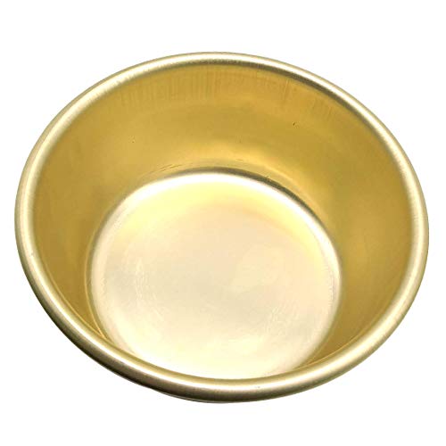 2 Pack Korean Traditional Wine Bowls(No Handle), Korean Wine Bowl, Hiking Soup Dish, Bbq Parties, Camping & All Occasions Aluminum, Yellow (4.7 Inches) #TOP6