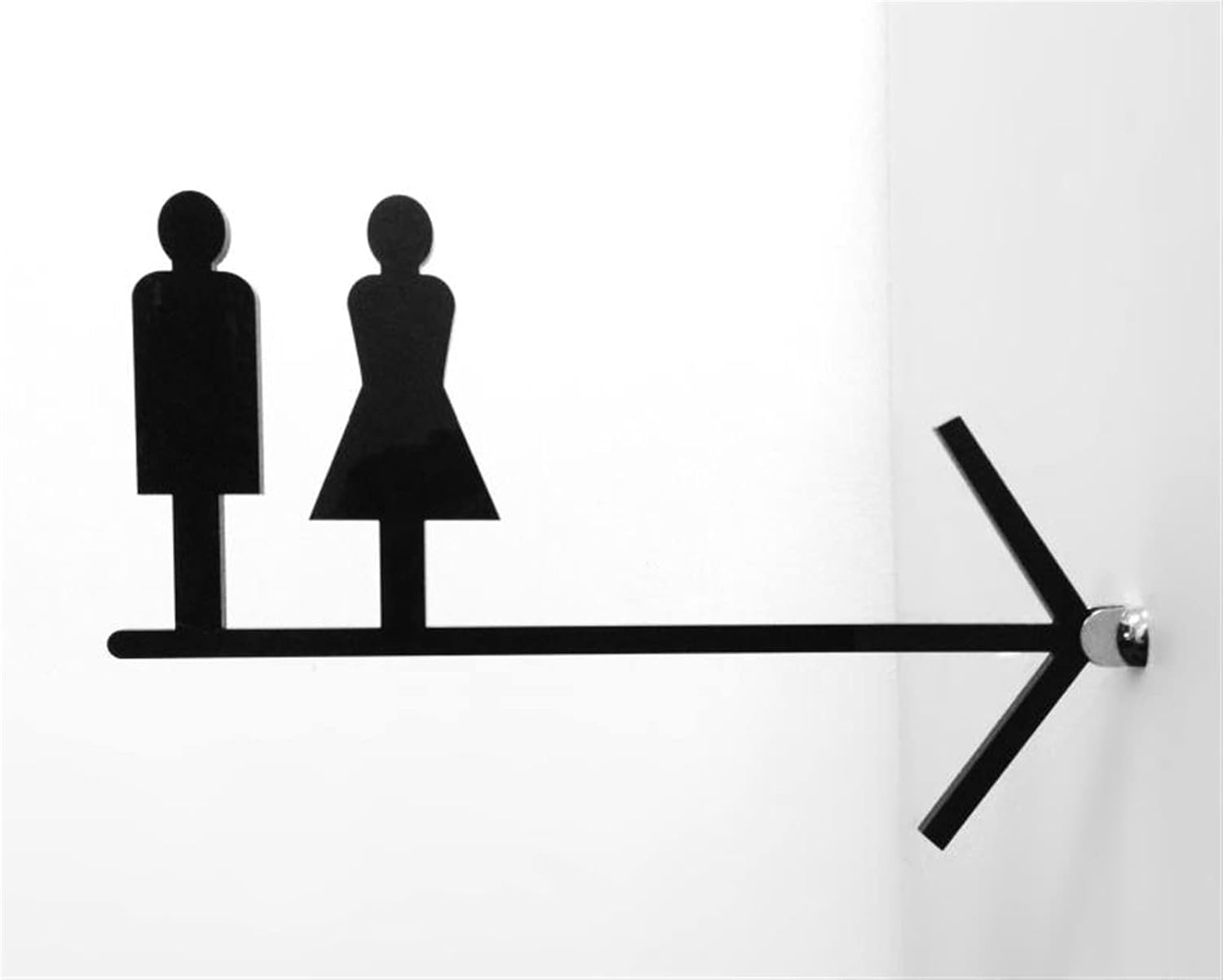Sign Double-Sided Men & Women Bathroom Signboard Toilet Arrow Guide Sigange Plate Toilet Guide Card Side-Mounted Acrylic Plate Custom,D