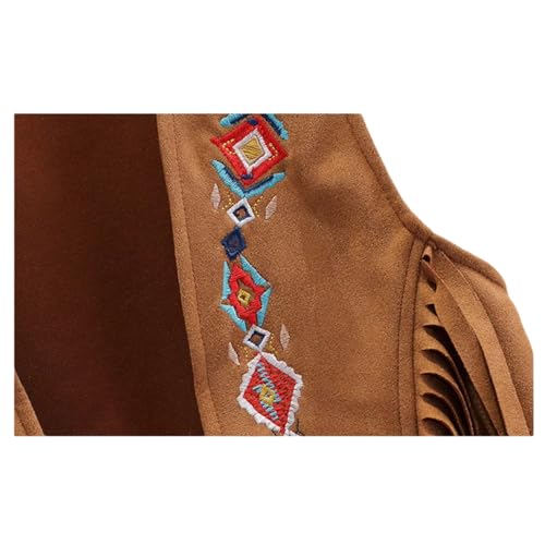 Girl's Open Front Fringe Vest Coat Tassel Vest Jacket Cowgirl Sleeveless Crop Vest Ethnic Cardigan4
