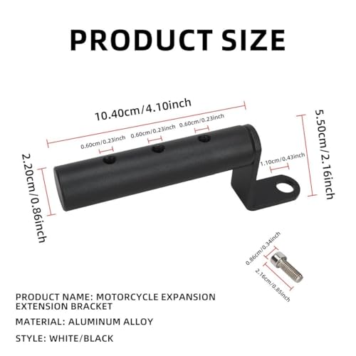 Soporte de manillar extensible de moto para montaje estable de espejo 6