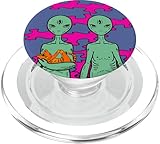 Picture of Trippy Alien Family Cat Psychedelic Hallucinogenic Space ET PopSockets PopGrip for MagSafe
