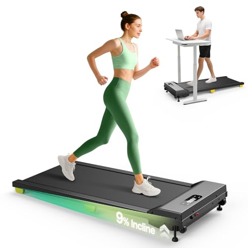 UREVO Walking Pad with Manual Incline — Compact 4 mph Under-Desk Treadmill