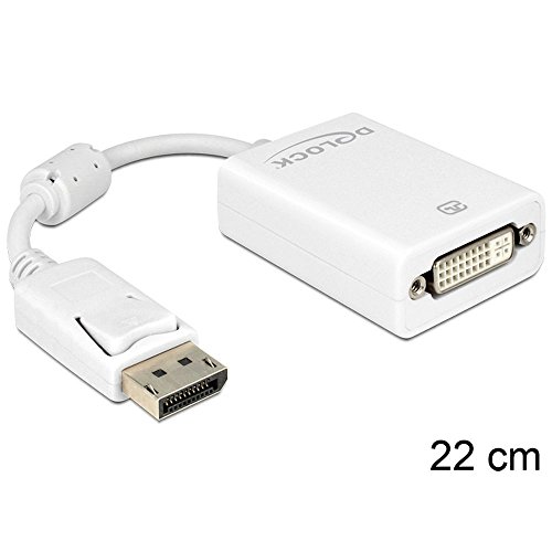 Adaptateur DisplayPort vers DVI DeLock 61765 blanc pour le bureau