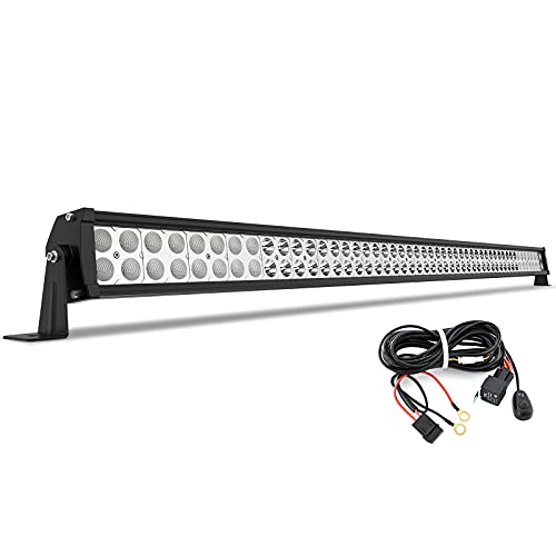 YITAMOTOR LED Light Bar 52 inches 300W Light Bar with 12V Switch on&Off Wiring Harness Spot Flood Combo Off Road LED Lights Compatible with Jeep, Pickup, Truck, Car, Boat, 4X4, SUV, UTV , Black