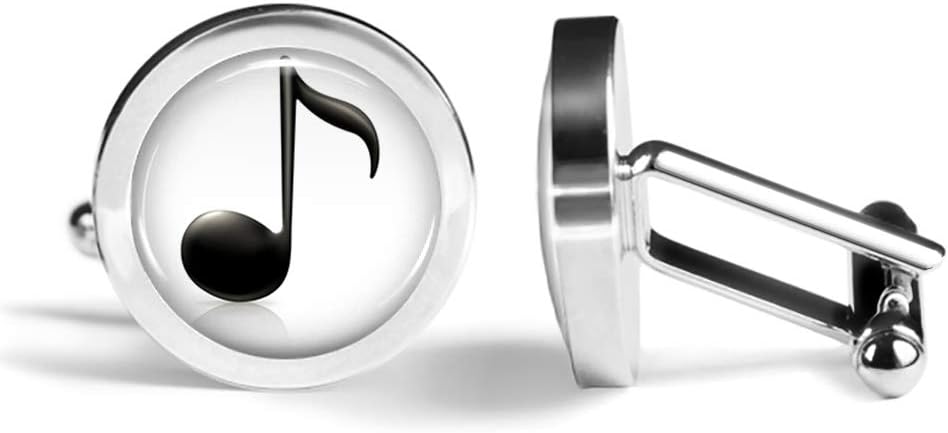 Music Note Cufflinks Musician Cuff Links (Angled Edition)