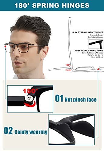 Image of Mens Reading Glasses Stylish Readers Large Lightweight Reader 1.0 1.25 1.5 1.75 2.0 2.25 2.5 2.75 3.0 3.5 4.0