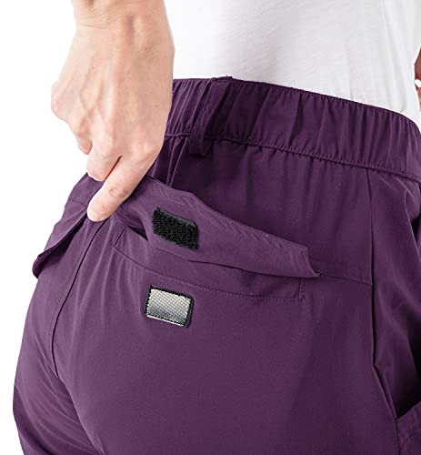 Rdruko Women's Waterproof Hiking Pants Lightweight Dry Fit Cargo Utility Pants With Pockets Purple X-Small #TOP4