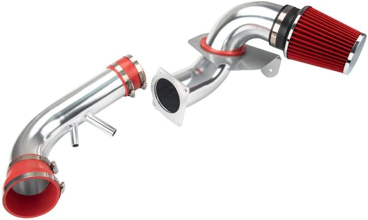 KAC Air Intake Kit, 3" & 3.5" Cold Air Intake System Kits + Filter Aluminum Compatible with 1996-2004 Mustang GT Model with 4.6L V8 (Red)